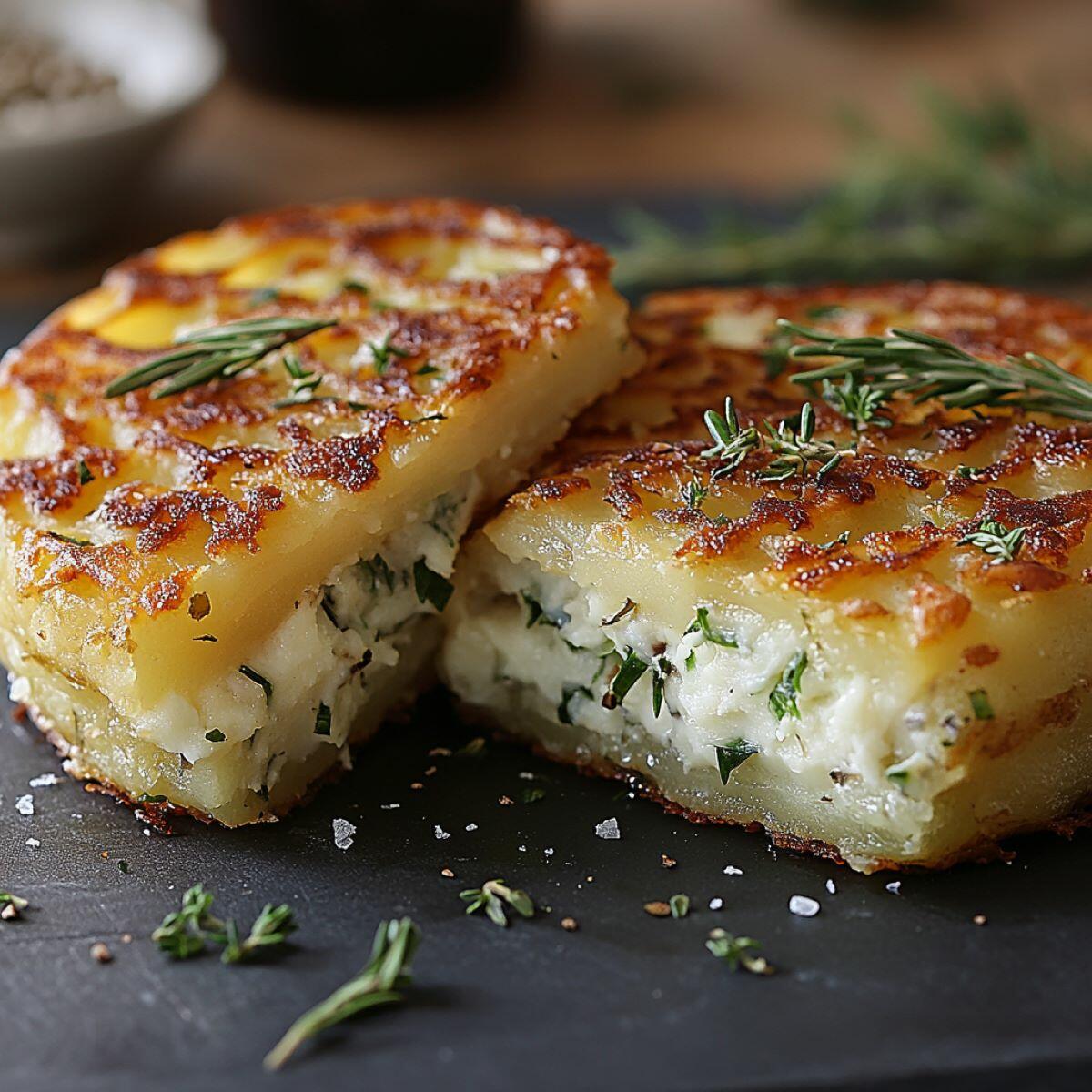Recheior Batata Rosti Dourada com Recheio Cremoso de Tofu, Brócolis e Toque de ...
